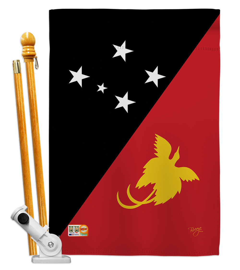 Breeze Decor Bd-Cy-Hs-108260-Ip-Bo-D-Us15-Bd 28 X 40 In. Papua New Guinea Flags Of The World Nationality Impressions Decorative