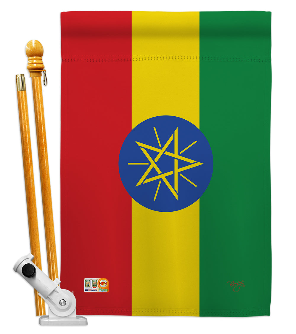 Breeze Decor Bd-Cy-Hs-108282-Ip-Bo-D-Us15-Bd 28 X 40 In. Ethiopia Flags Of The World Nationality Impressions Decorative Vertical