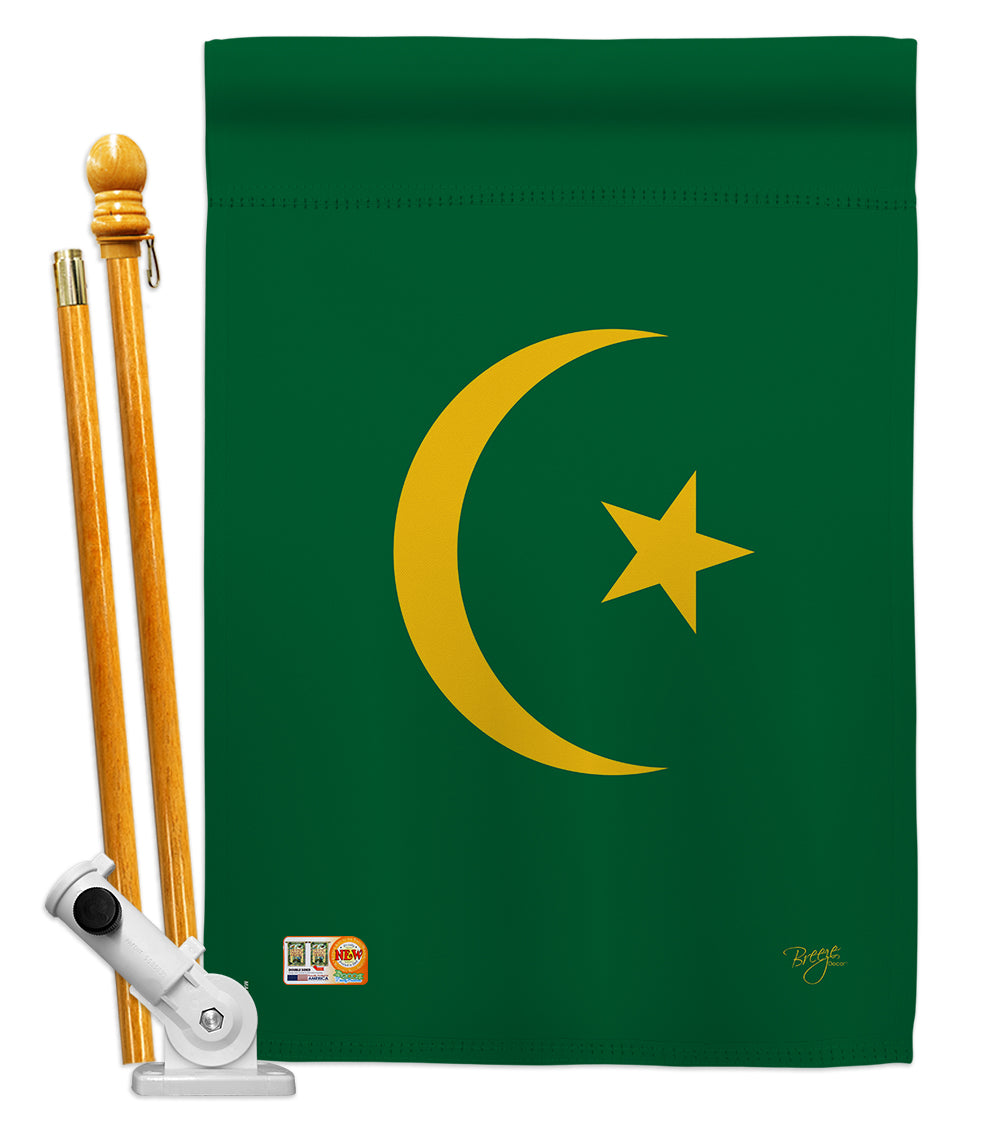 Breeze Decor Bd-Cy-Hs-108313-Ip-Bo-D-Us15-Bd 28 X 40 In. Mauritania Flags Of The World Nationality Impressions Decorative Vertic