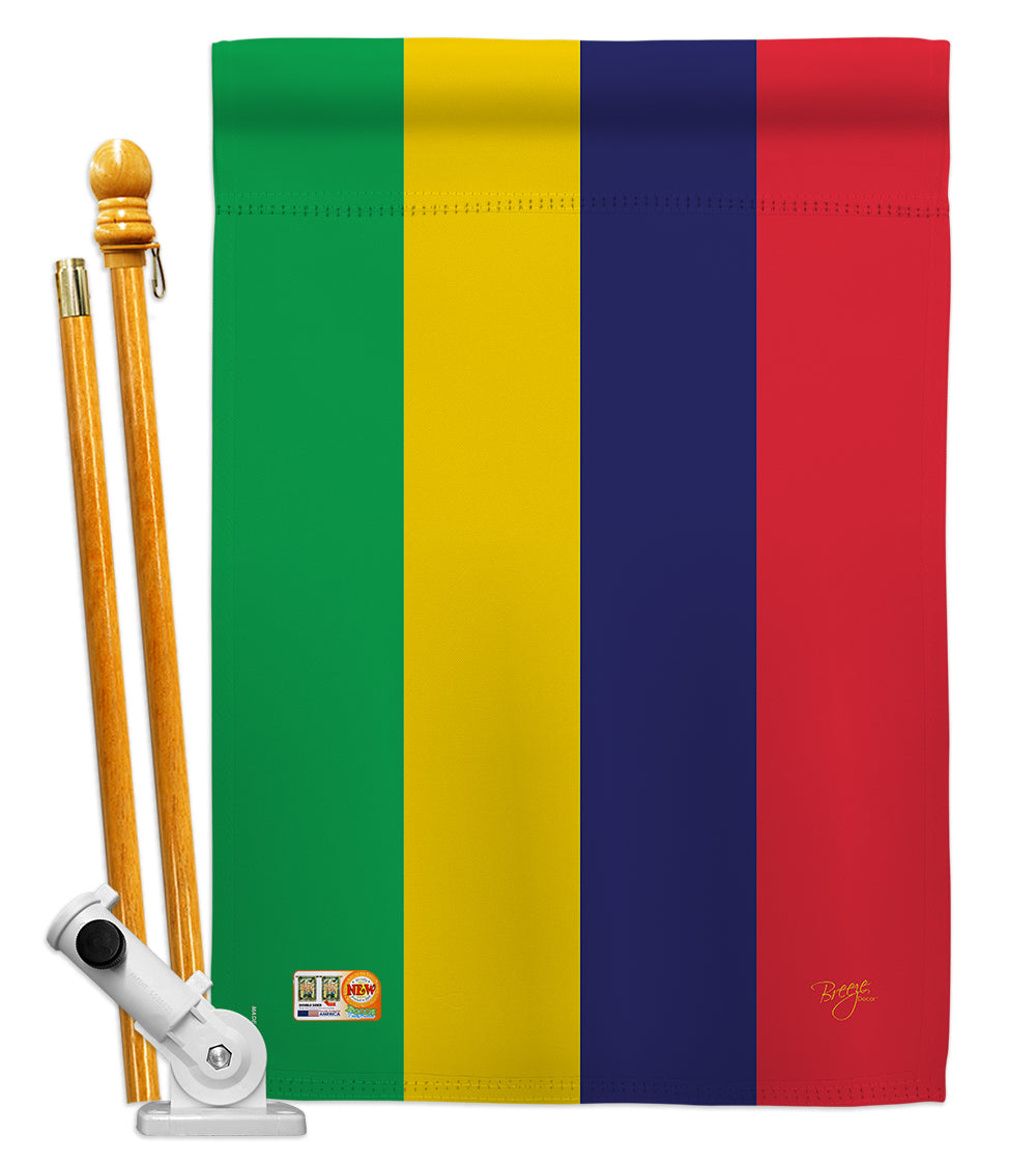 Breeze Decor Bd-Cy-Hs-108315-Ip-Bo-D-Us15-Bd 28 X 40 In. Mauritius Flags Of The World Nationality Impressions Decorative Vertica