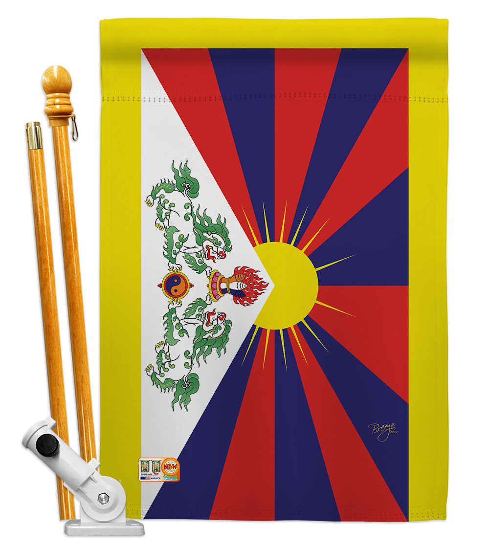Breeze Decor Bd-Cy-Hs-108333-Ip-Bo-D-Us15-Bd 28 X 40 In. Tibet Flags Of The World Nationality Impressions Decorative Vertical Do