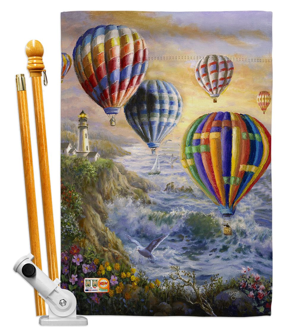 Breeze Decor Bd-Na-Hs-107048-Ip-Bo-D-Us16-Al 28 X 40 In. Summer Glow Coastal Nautical Impressions Decorative Vertical Double Sid