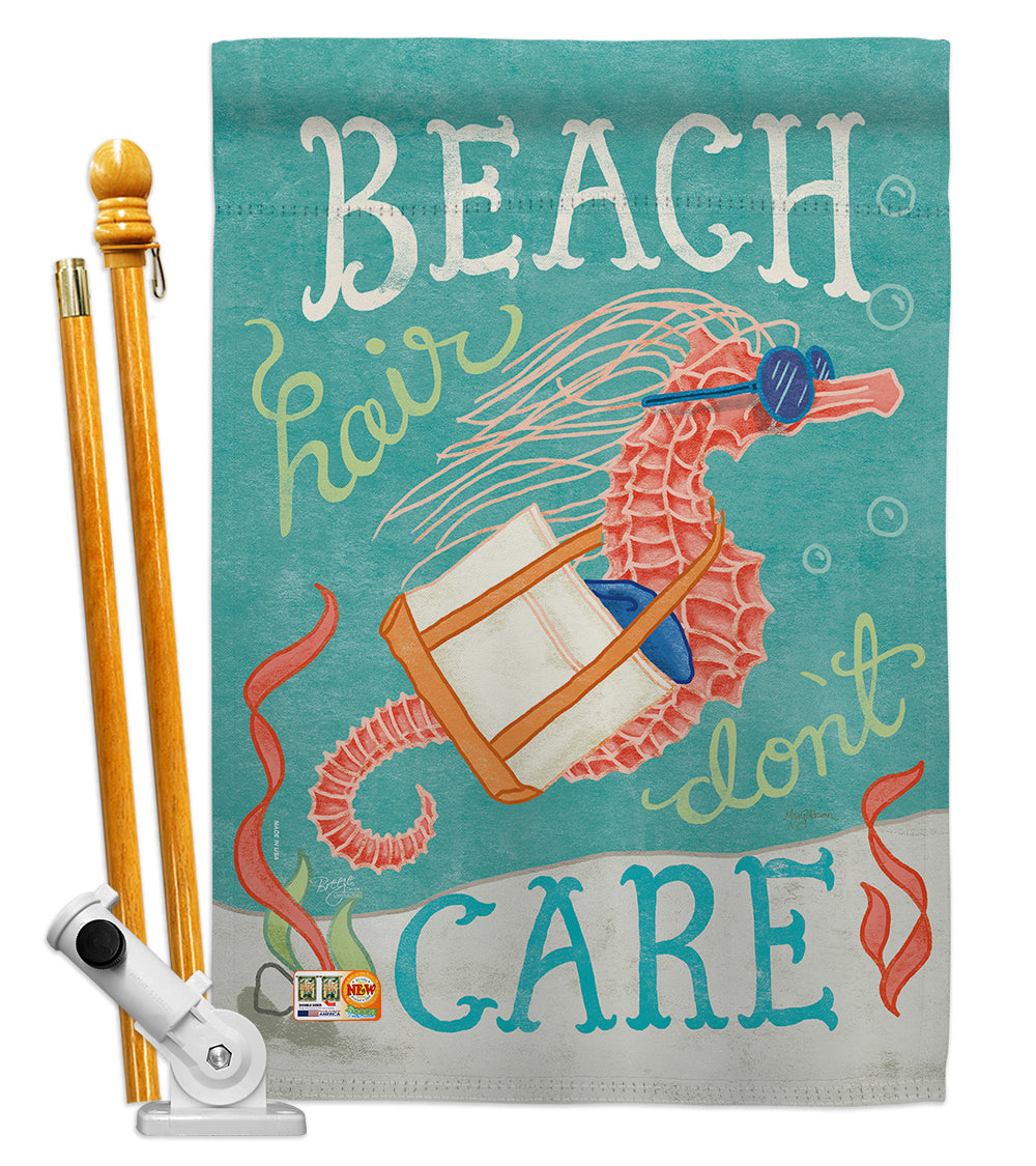 Breeze Decor Bd-Na-Hs-107061-Ip-Bo-D-Us18-Wa 28 X 40 In. Seahorse Beach Hair Coastal Nautical Impressions Decorative Vertical Do