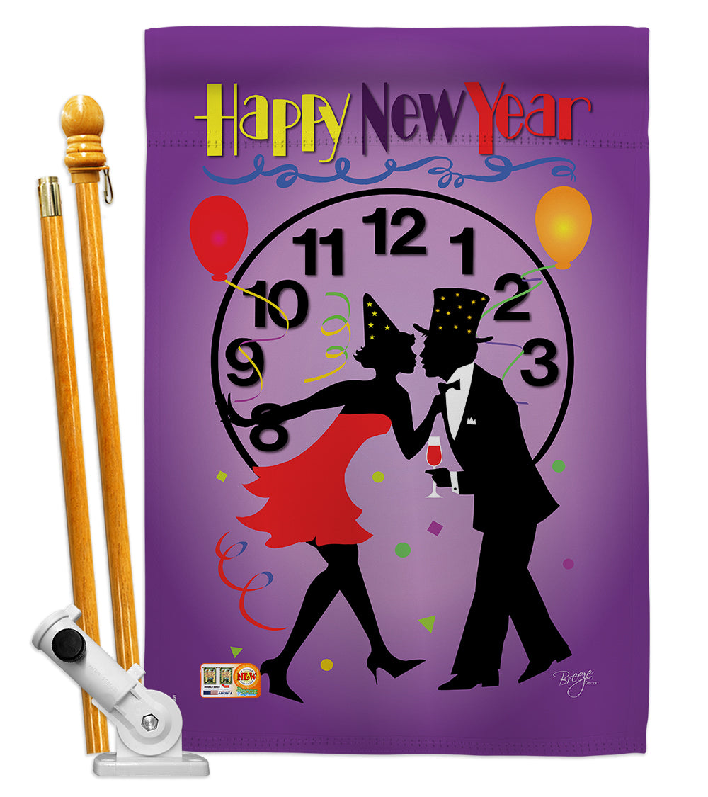 Breeze Decor Bd-Ne-Hs-116001-Ip-Bo-D-Us98-Bd 28 X 40 In. New Year Winter Impressions Decorative Vertical Double Sided House Flag