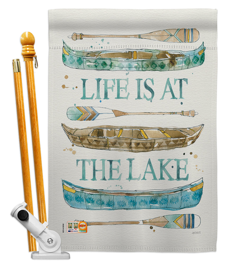 Breeze Decor Bd-Ou-Hs-109071-Ip-Bo-D-Us18-Wa 28 X 40 In. Life At The Lake Nature Outdoor Impressions Decorative Vertical Double