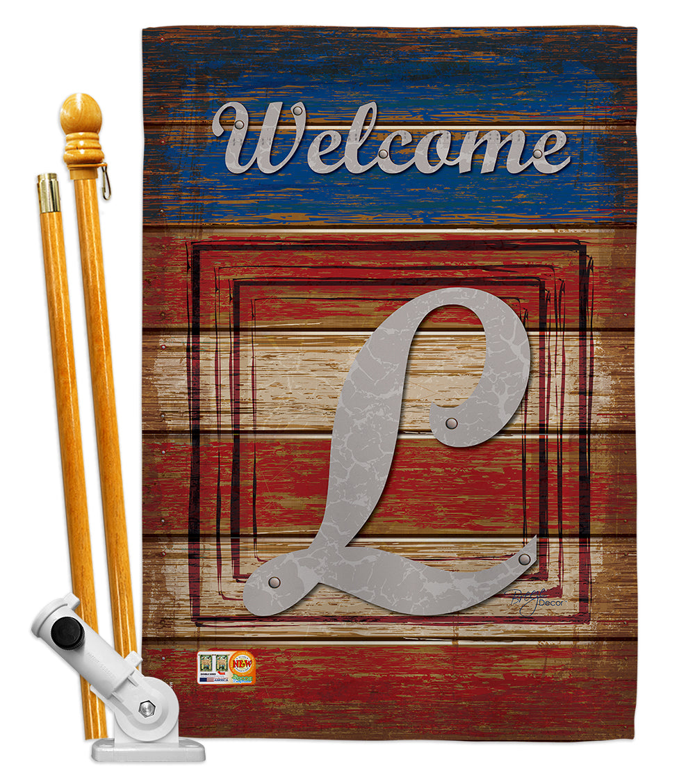 Breeze Decor Bd-Pa-Hs-130116-Ip-Bo-D-Us14-Bd 28 X 40 In. Patriotic L Initial Americana Impressions Decorative Vertical Double Si