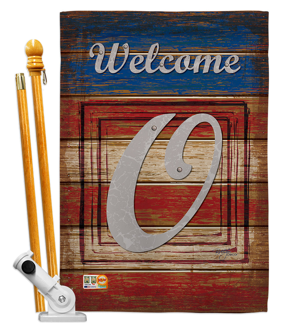 Breeze Decor Bd-Pa-Hs-130119-Ip-Bo-D-Us14-Bd 28 X 40 In. Patriotic O Initial Americana Impressions Decorative Vertical Double Si