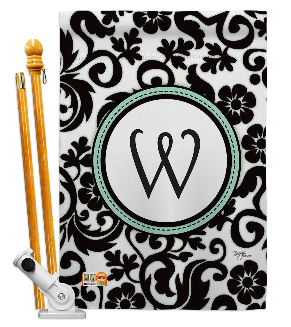 Breeze Decor Bd-Sb-Hs-130075-Ip-Bo-D-Us09-Bd 28 X 40 In. Vertical Damask W Initial Interests Simply Beauty Impressions Decorativ