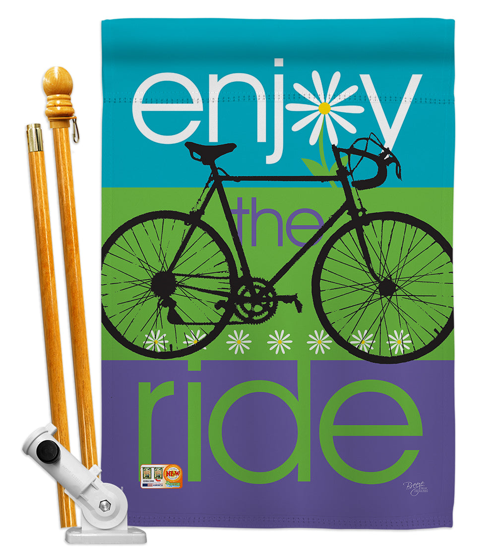 Breeze Decor Bd-Sp-Hs-109040-Ip-Bo-D-Us12-Am 28 X 40 In. Vertical Bike Ride Interests Sports Impressions Decorative Double Sided