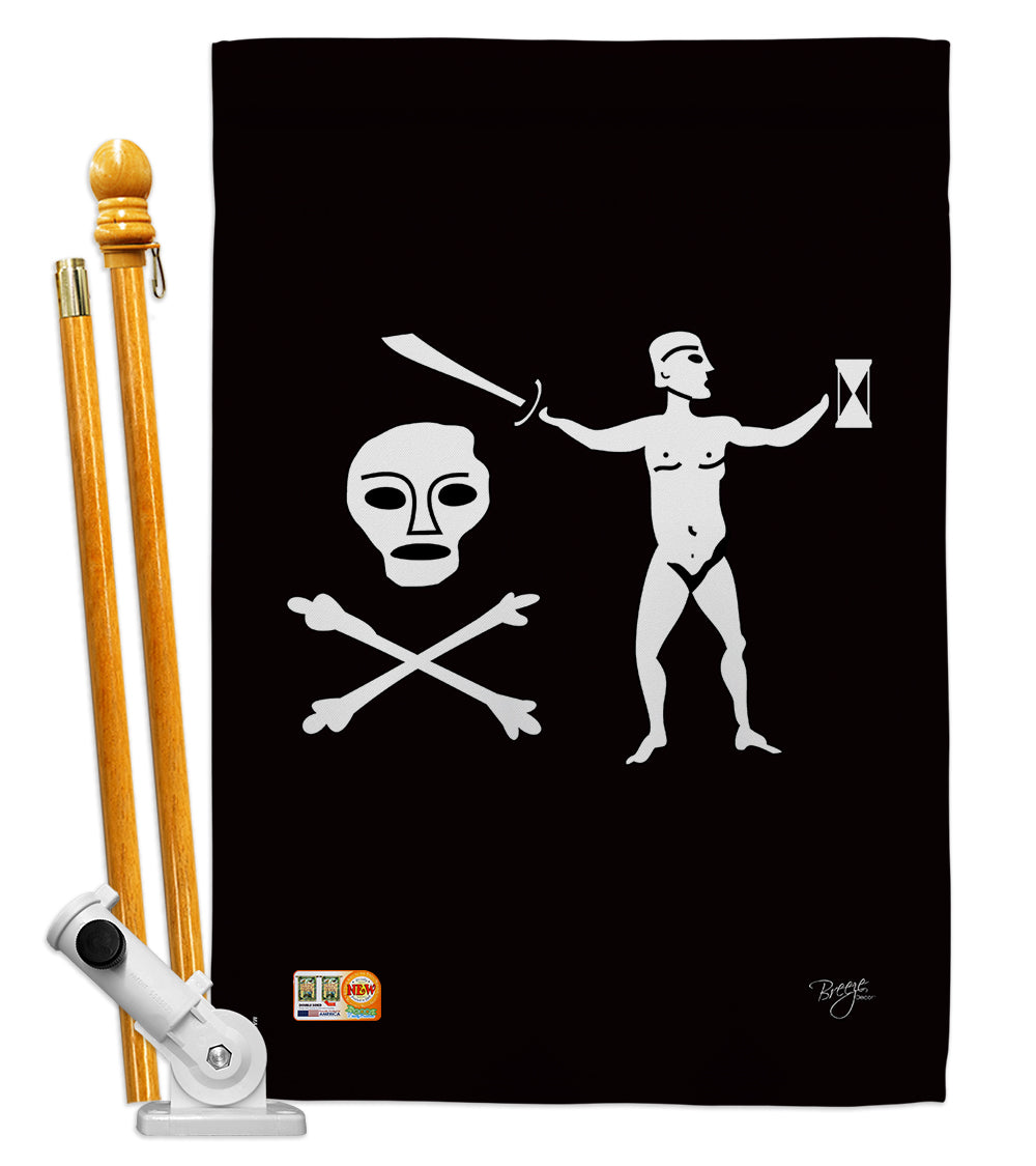 Breeze Decor Bd-Pi-Hs-107041-Ip-Bo-D-Us13-Bd 28 X 40 In. Vertical Walter Kennedy Coastal Pirate Impressions Decorative Double Si