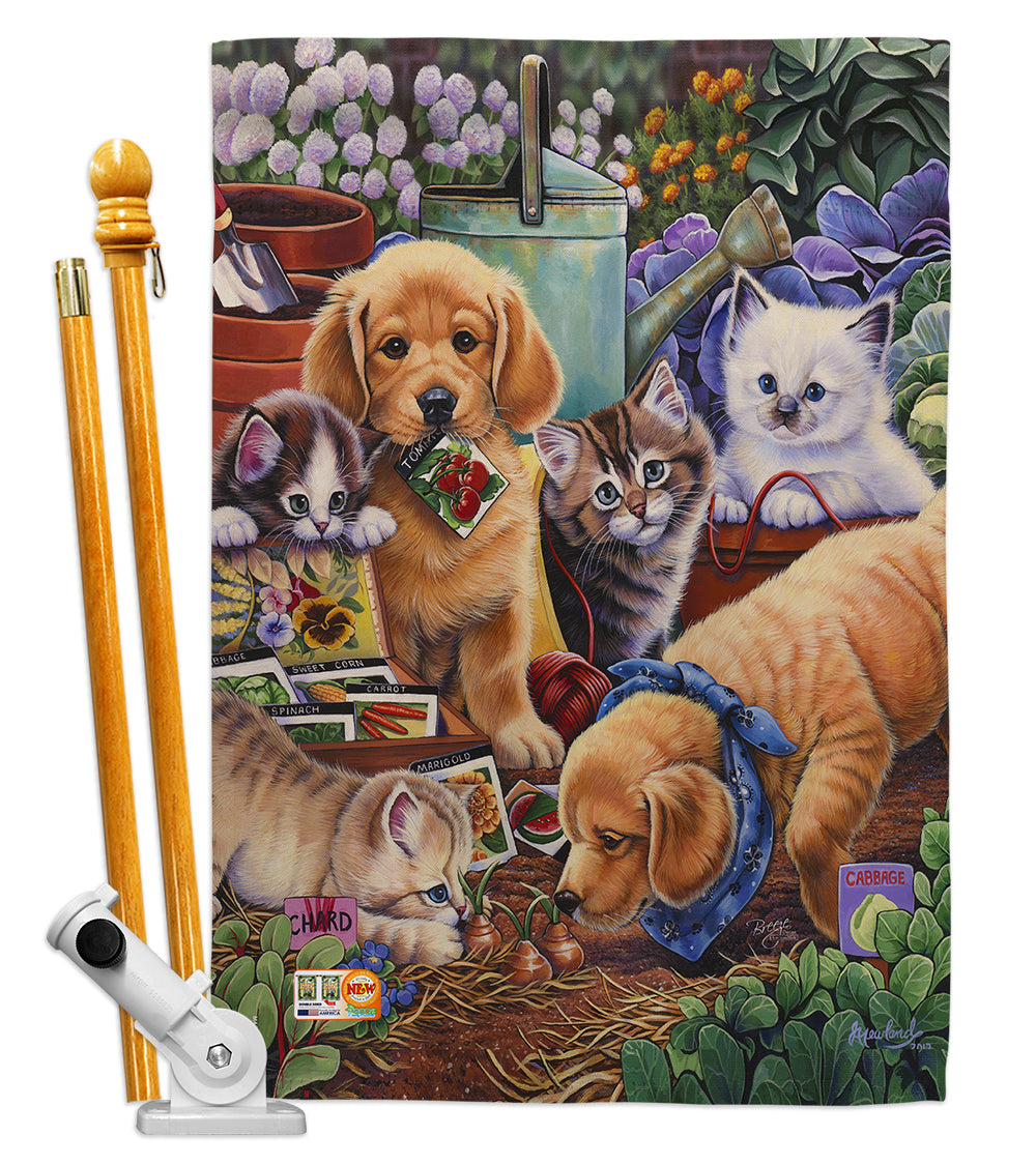 Breeze Decor Bd-Pt-Hs-110045-Ip-Bo-D-Us12-Al 28 X 40 In. Vertical Helpful Garden Paws Nature Pets Impressions Decorative Double