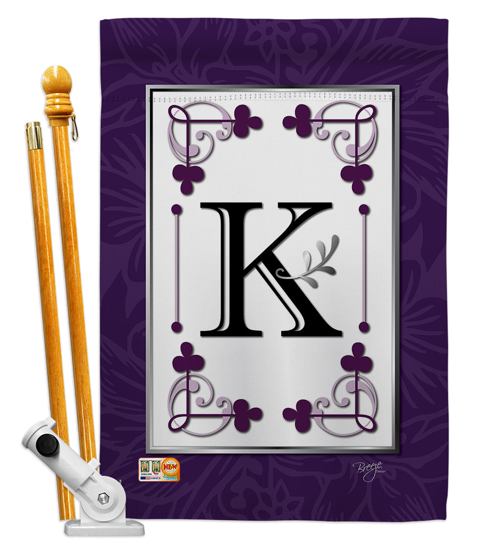 Breeze Decor Bd-Sb-Hs-130011-Ip-Bo-D-Us09-Bd 28 X 40 In. Vertical Classic K Initial Interests Simply Beauty Impressions Decorati