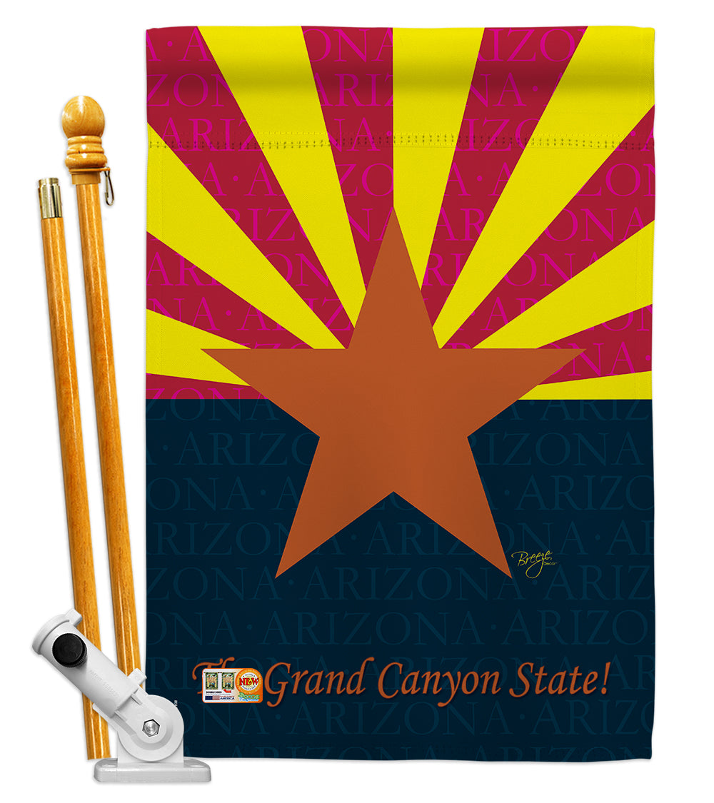 Breeze Decor Bd-Ss-Hs-108079-Ip-Bo-D-Us13-Bd 28 X 40 In. Vertical Arizona Americana States Impressions Decorative Double Sided H