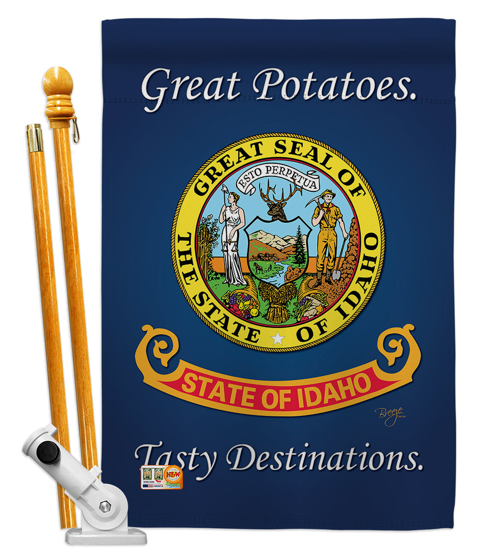 Breeze Decor Bd-Ss-Hs-108140-Ip-Bo-D-Us13-Bd 28 X 40 In. Vertical Idaho Americana States Impressions Decorative Double Sided Hou