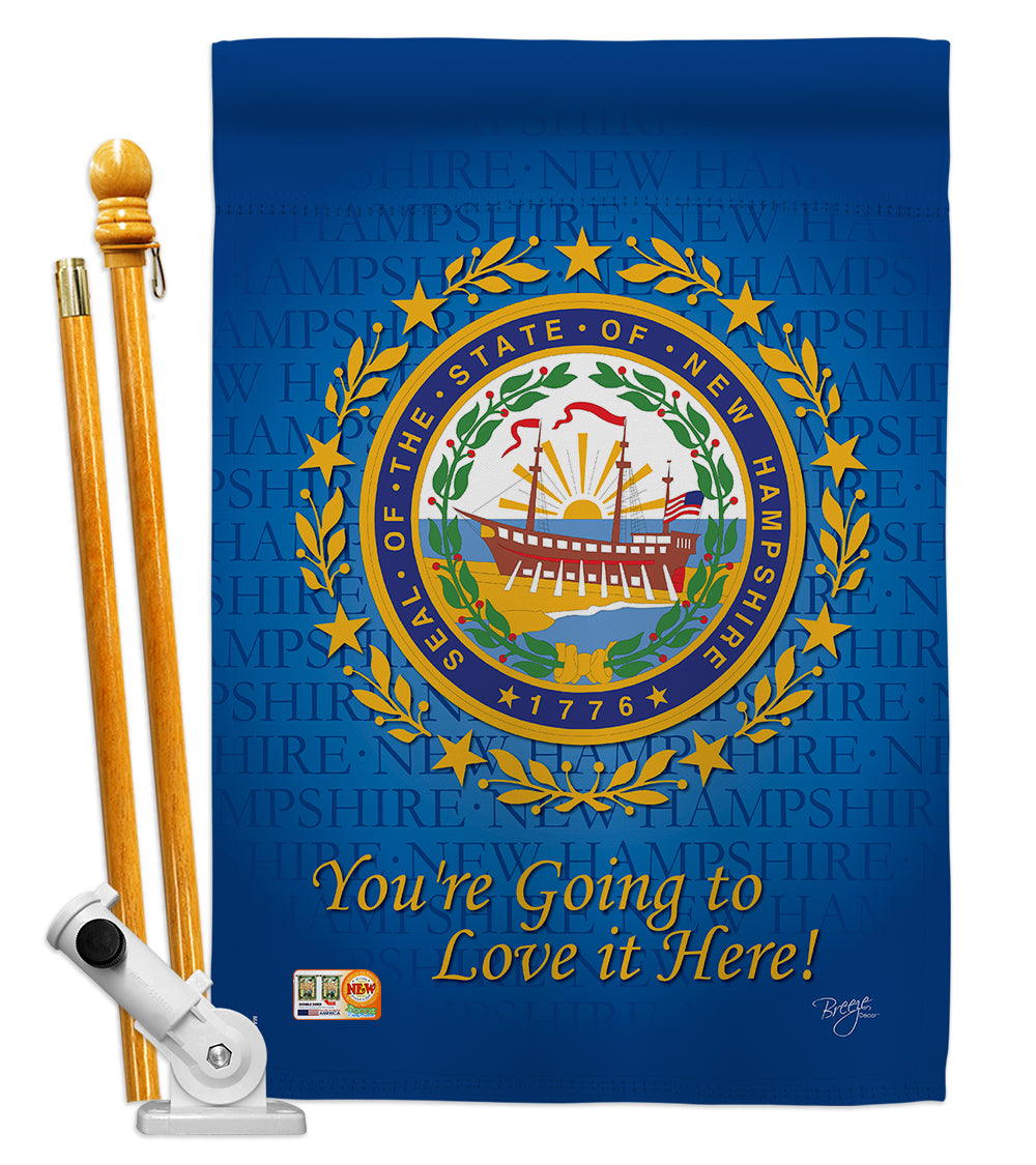 Breeze Decor Bd-Ss-Hs-108145-Ip-Bo-D-Us13-Bd 28 X 40 In. Vertical New Hampshire Americana States Impressions Decorative Double S