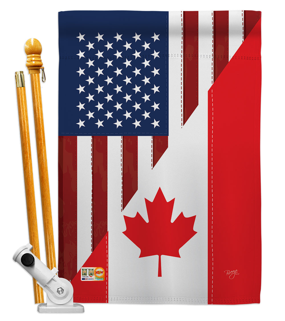 Breeze Decor Bd-Fs-Hs-108190-Ip-Bo-D-Us14-Bd 28 X 40 In. Us Canada Friendship Flags Of The World Impressions Decorative Vertical