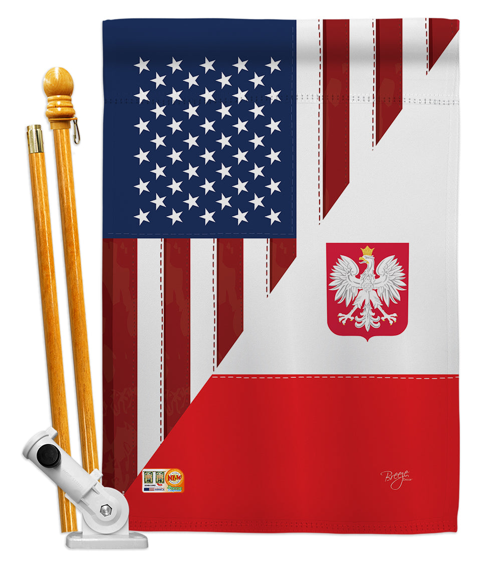 Breeze Decor Bd-Fs-Hs-108379-Ip-Bo-D-Us15-Bd 28 X 40 In. Us Polish Friendship Flags Of The World Impressions Decorative Vertical