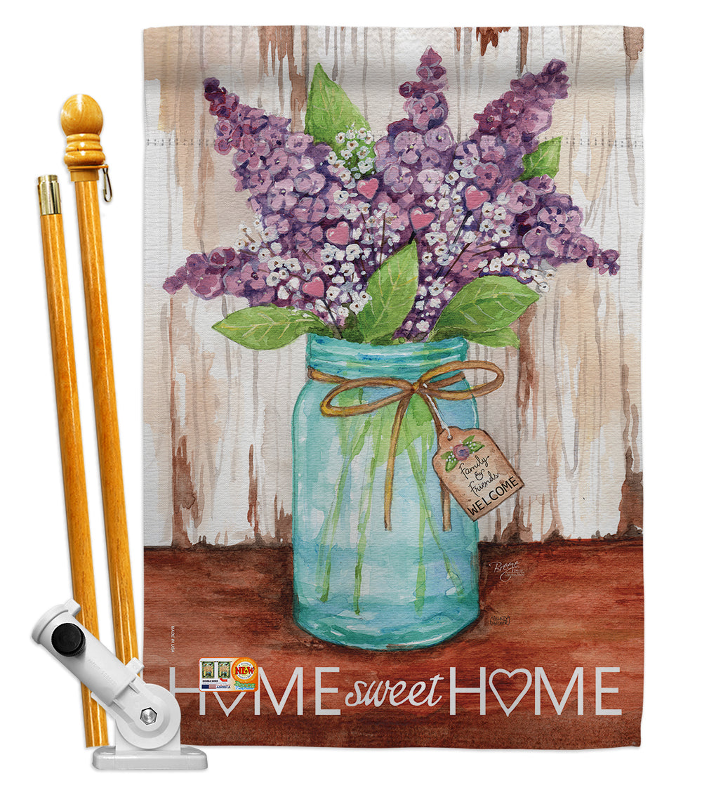 Breeze Decor Bd-Sh-Hs-100065-Ip-Bo-D-Us16-Al 28 X 40 In. Welcome Lilacs Home Sweet Jar Inspirational Impressions Decorative Vert