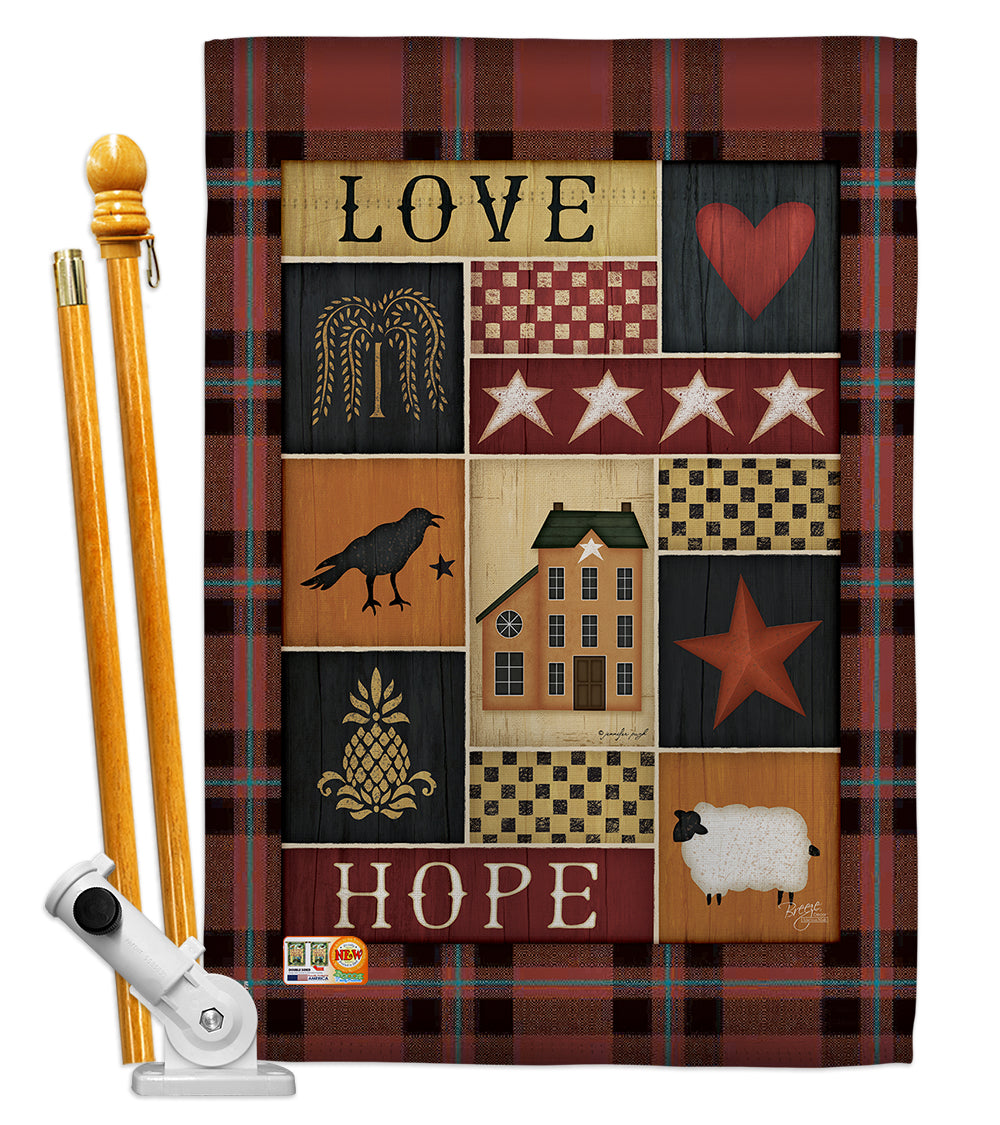 Breeze Decor Bd-Sh-Hs-100070-Ip-Bo-D-Us18-Sb 28 X 40 In. Primitive Collage Love Hope Inspirational Sweet Home Impressions Decora