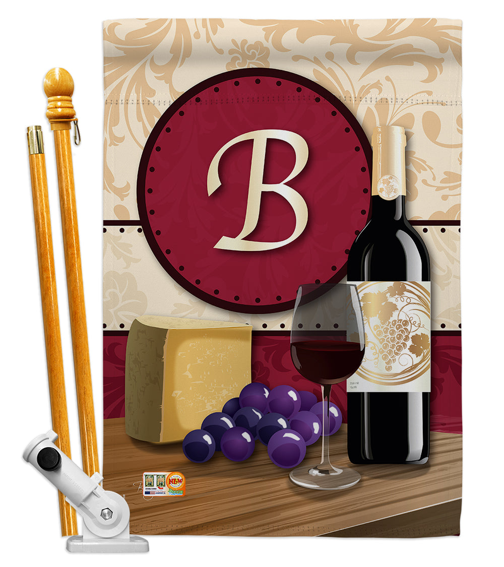 Breeze Decor Bd-Wi-Hs-130210-Ip-Bo-D-Us14-Bd 28 X 40 In. Wine B Initial Happy Hour & Drinks Impressions Decorative Vertical Doub