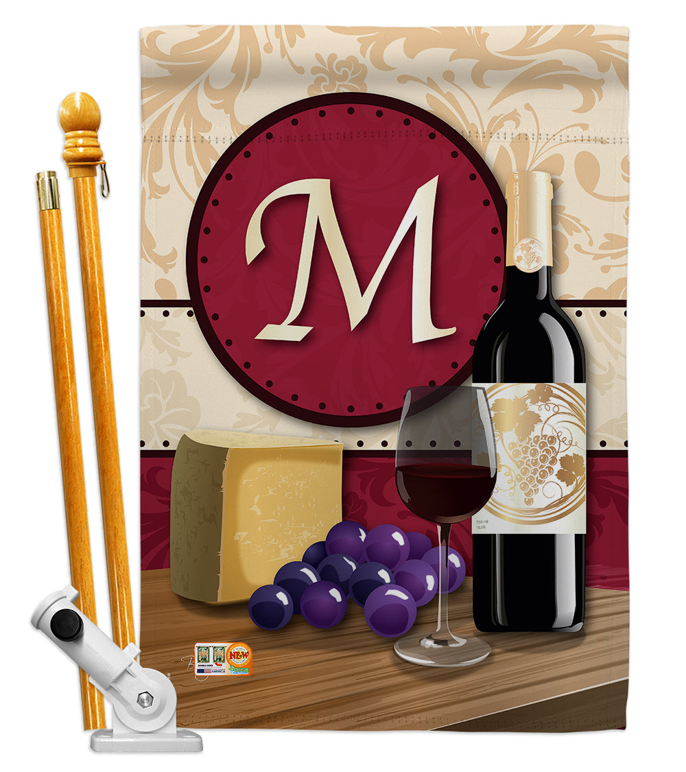 Breeze Decor Bd-Wi-Hs-130221-Ip-Bo-D-Us14-Bd 28 X 40 In. Wine M Initial Happy Hour & Drinks Impressions Decorative Vertical Doub