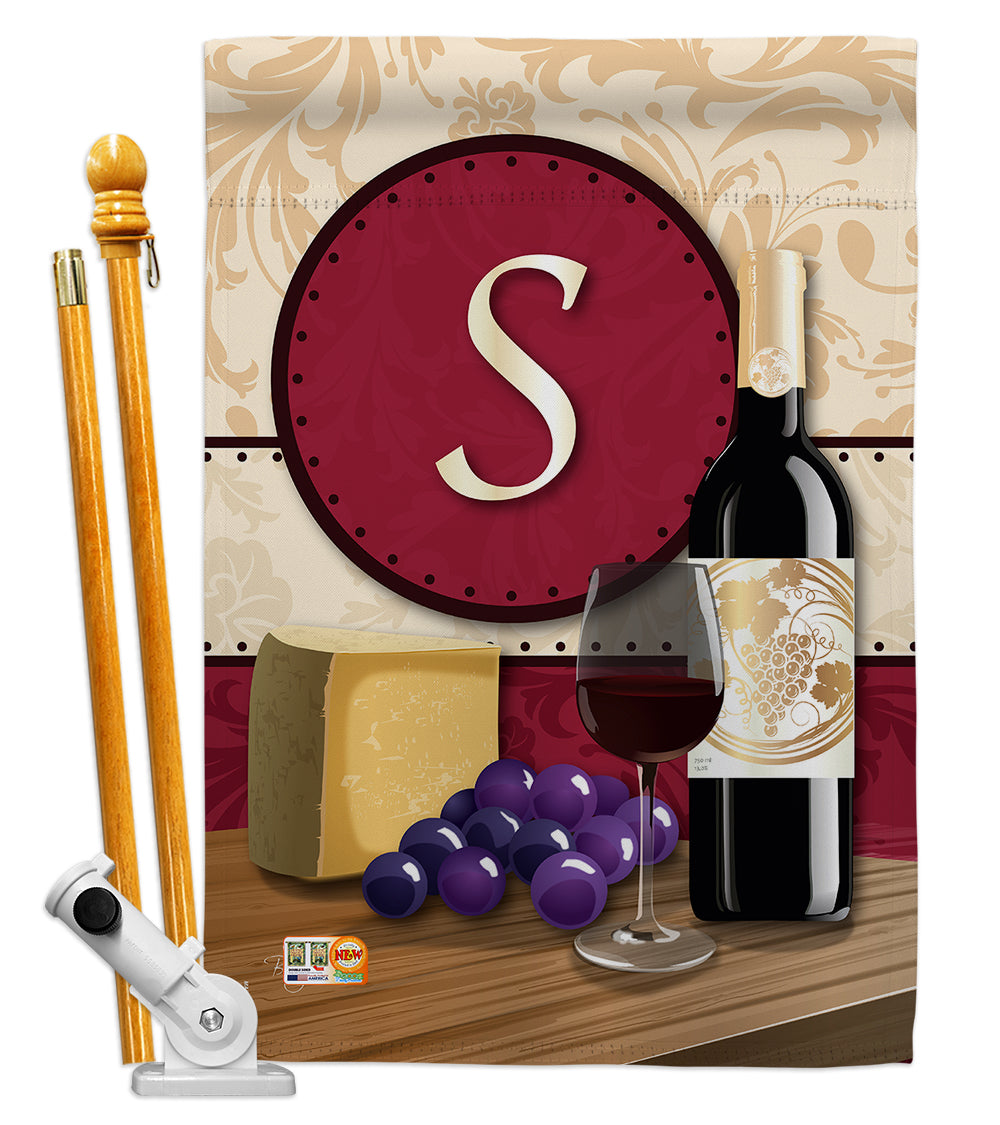 Breeze Decor Bd-Wi-Hs-130227-Ip-Bo-D-Us14-Bd 28 X 40 In. Wine S Initial Happy Hour & Drinks Impressions Decorative Vertical Doub