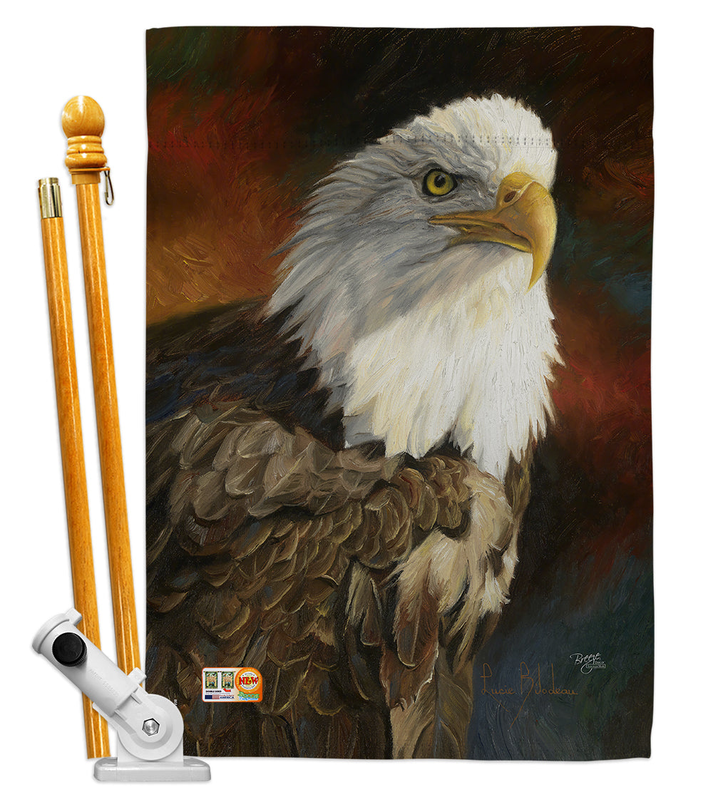Breeze Decor Bd-Wl-Hs-110060-Ip-Bo-D-Us12-Al 28 X 40 In. Portrait Of An Eagle Nature Wildlife Impressions Decorative Vertical Do