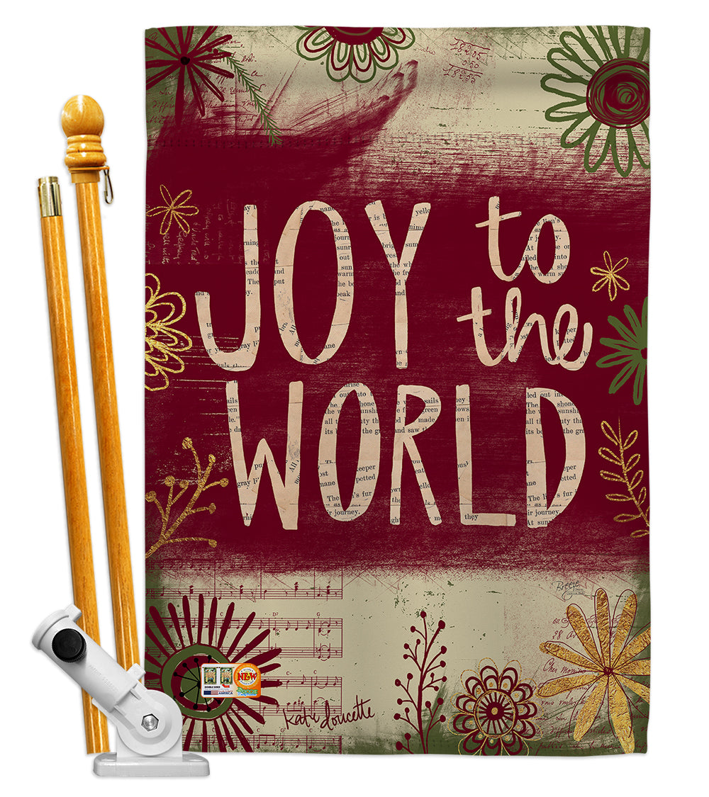 Breeze Decor Bd-Wt-Hs-114183-Ip-Bo-D-Us18-Sb 28 X 40 In. Joy To The World Winter Wonderland Impressions Decorative Vertical Doub