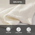 Twin size Cream Bone Lightweight 100-Percent Cotton Blanket - Machine Washable