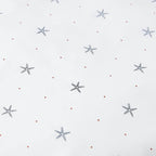 Twin XL Coastal Beach Starfish White Navy Red 100-Percent Cotton Sheet Set