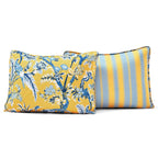 King Size Lightweight Peacocks Polyester Quilt Set Yellow Blue