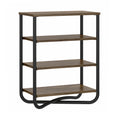 Shoe Rack Organizer with 4 Tier Storage and Tubular Metal Frame, Brown and Black