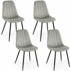 Upholstered Dining Chairs Set of 4 with Metal Legs