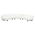 Vesper 3Pc Modular Curved Armless Sofa In Faux White Shearling W/ Black Wood Leg Base By Diamond Sofa
