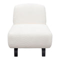 Vesper Armless Chair in Faux White Shearling w/ Black Wood Leg Base by Diamond Sofa