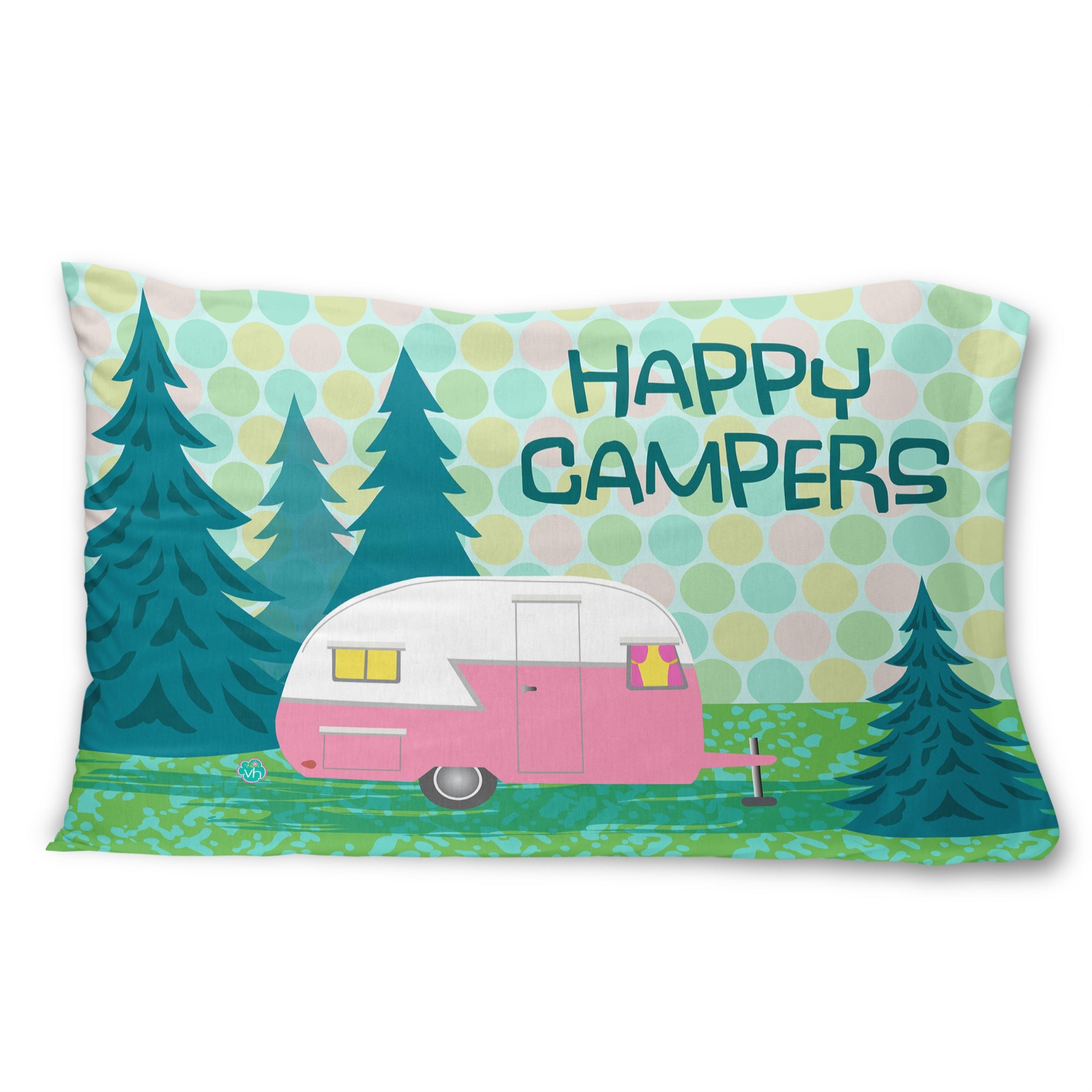 'Caroline'S Treasures Happy Campers Glamping Trailer Fabric Standard Pillowcase Vha3004Pillowcase, Multicolor'