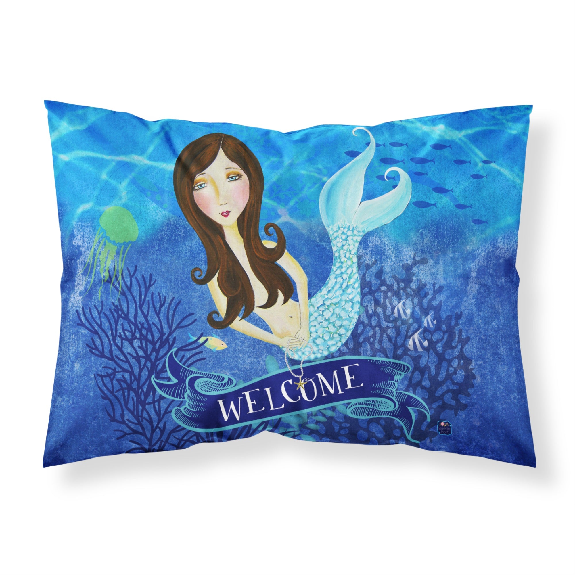 'Caroline'S Treasures Welcome Mermaid Fabric Standard Pillowcase Vha3010Pillowcase, Multicolor'