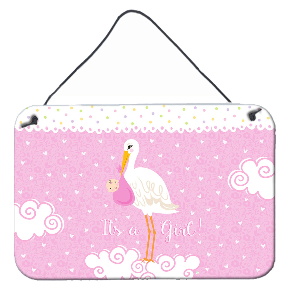CarolineS Treasures Baby Girl Wall Or Door Hanging Prints Vha3013Ds812, 8 Inch  Inch  X 12 Inch  Inch , Multicolor