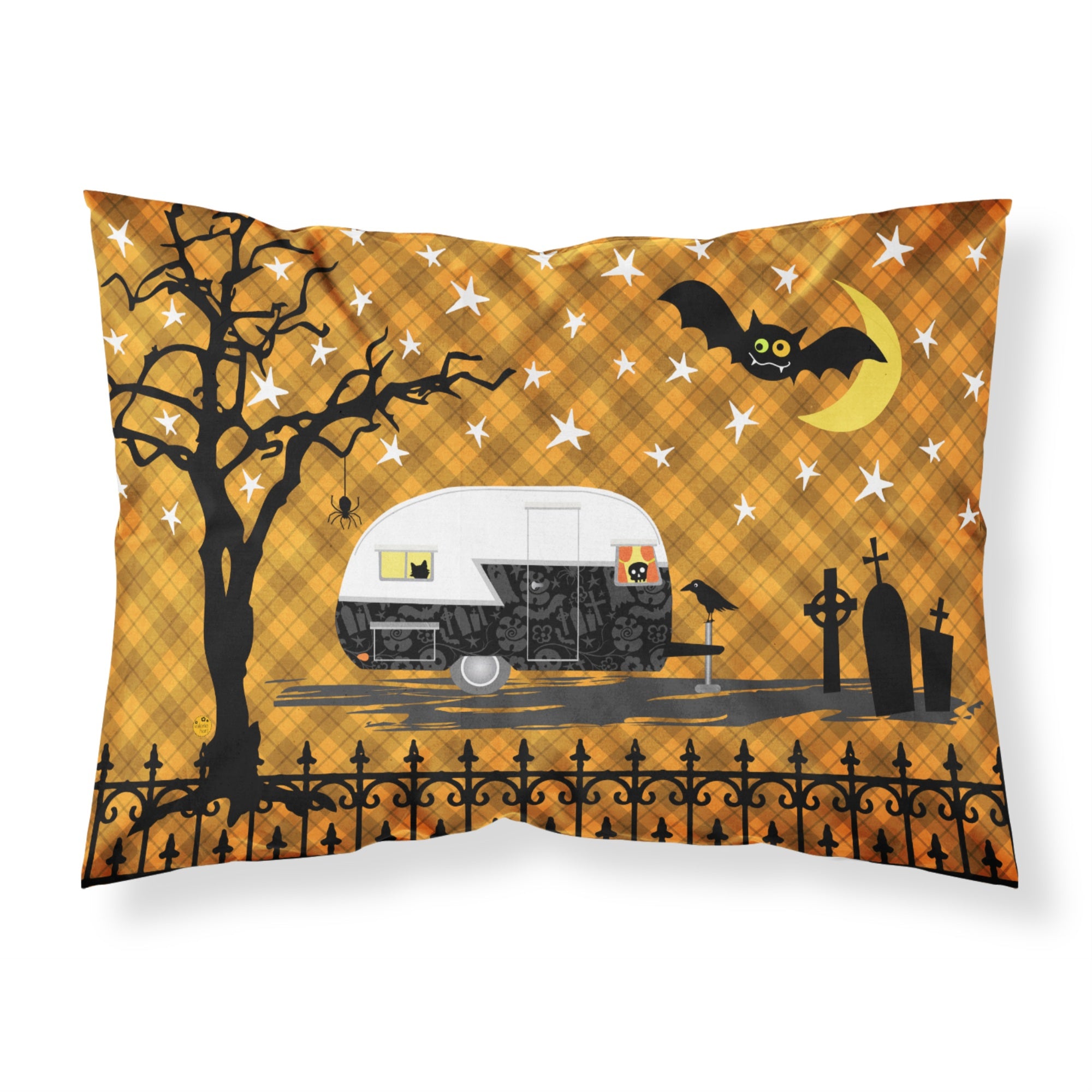 'Caroline'S Treasures Halloween Vintage Camper Printed, Polyester, 250 Thread Count, Envelope Closure Pillowcase, Standard, Mul