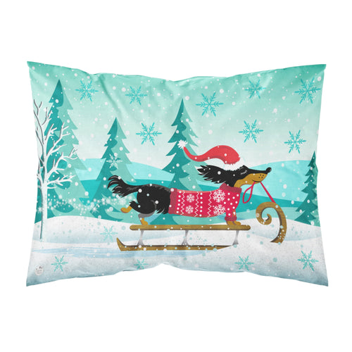 'Caroline'S Treasures Merry Christmas Dachshund Fabric Standard Pillowcase, Multicolor'