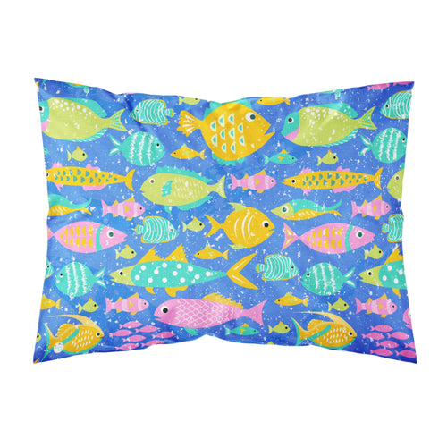 'Caroline'S Treasures Little Colorful Fishes Fabric Standard Pillowcase, Multicolor'