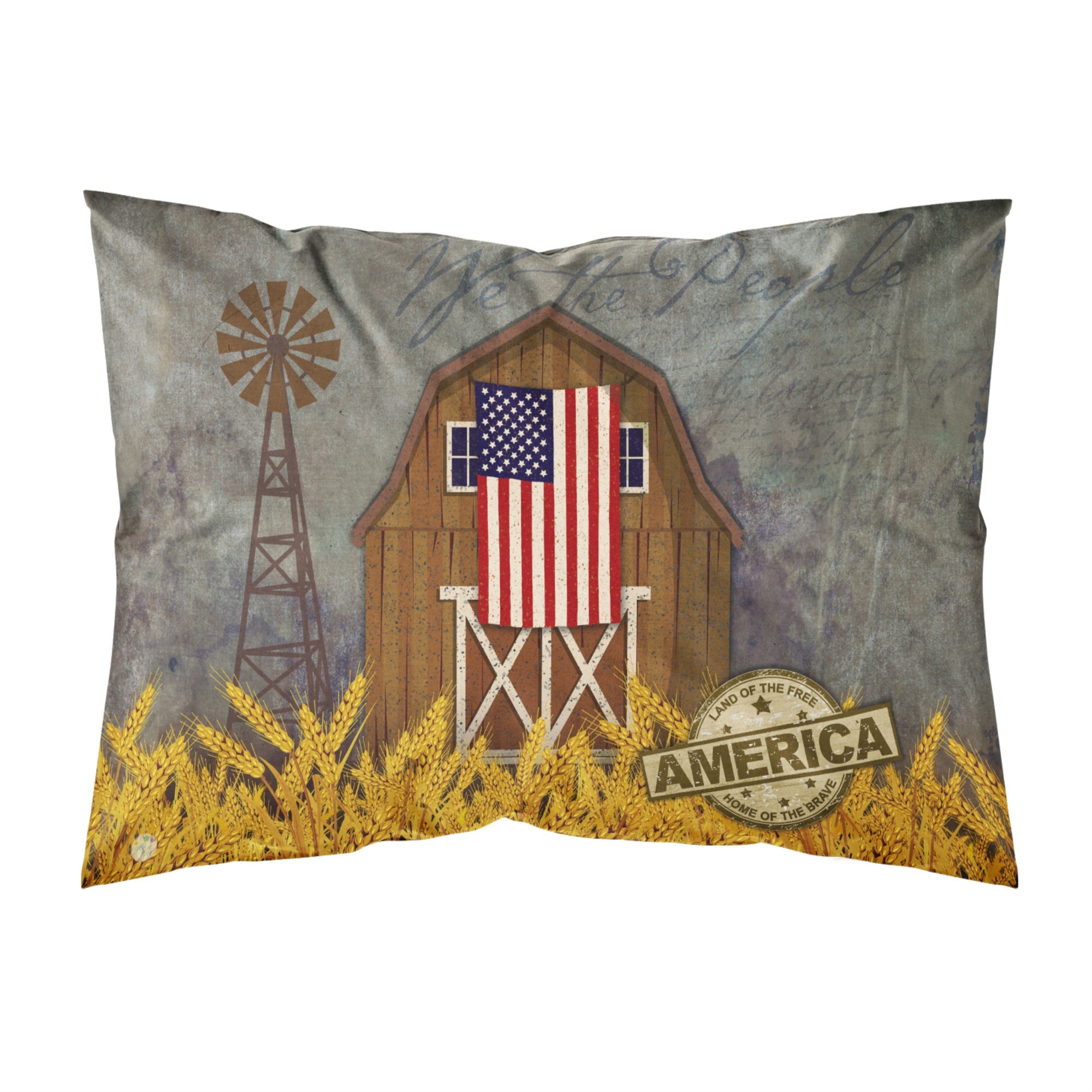 'Caroline'S Treasures Patriotic Barn Land Of America Fabric Standard Pillowcase, Multicolor'
