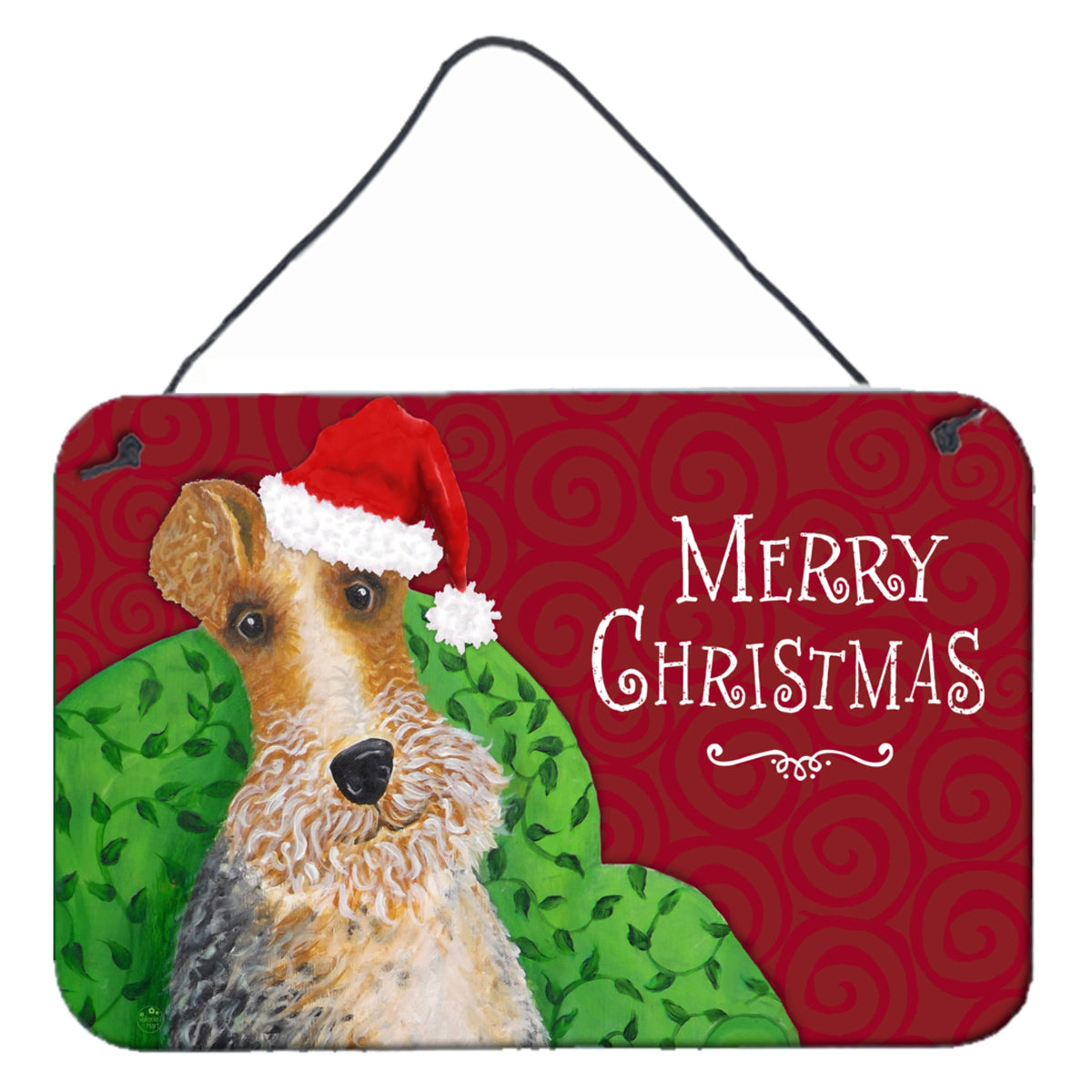 CarolineS Treasures Wire Fox Terrier Christmas Wall Or Door Hanging Prints, Multicolor