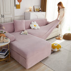 L Shape Couch Covers Stretch Slipcovers Furniture Protector with 1pcs Free Pillowcases