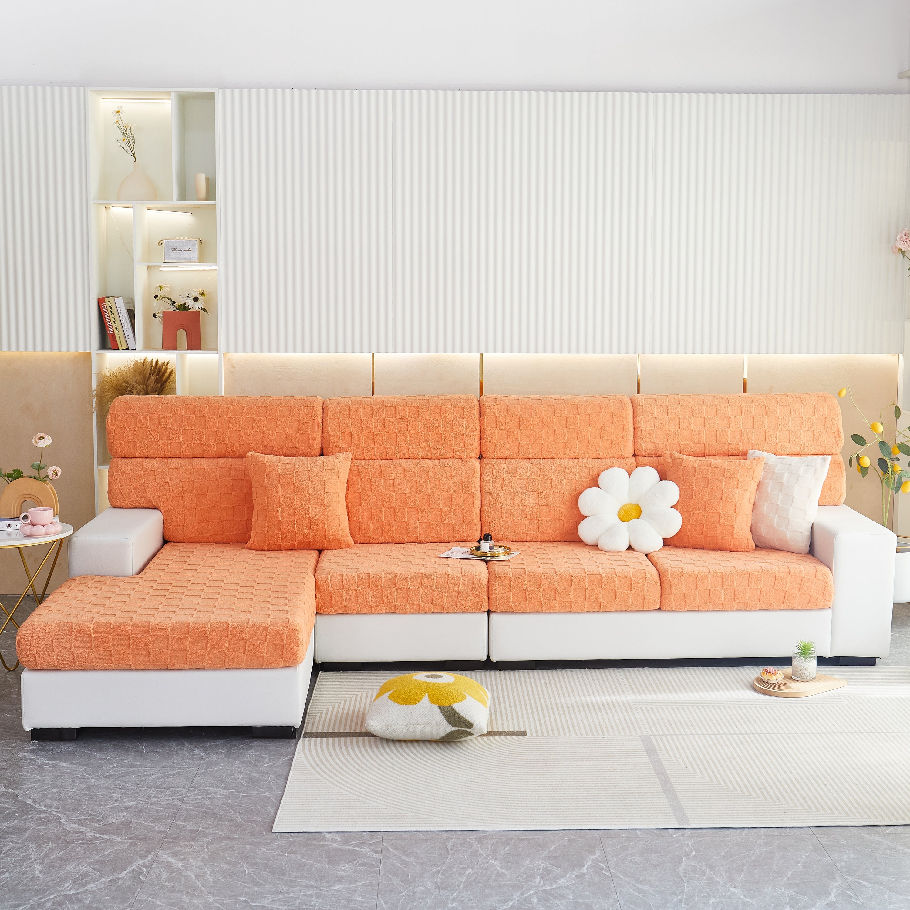 Stretchable Cotton Velvet Sofa Cover Furniture Covers for Pets Slipcovers and Couch Cushion Covers