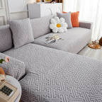 L Shape Sectional Sofa Cover Soft Stretch Furniture Protector Couch Slipcover with 1pcs Free Pillowcases
