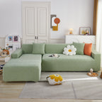 L Shape Sectional Sofa Cover Soft Stretch Furniture Protector Couch Slipcover with 1pcs Free Pillowcases