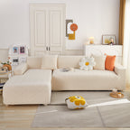 L Shape Sectional Sofa Cover Soft Stretch Furniture Protector Couch Slipcover with 1pcs Free Pillowcases