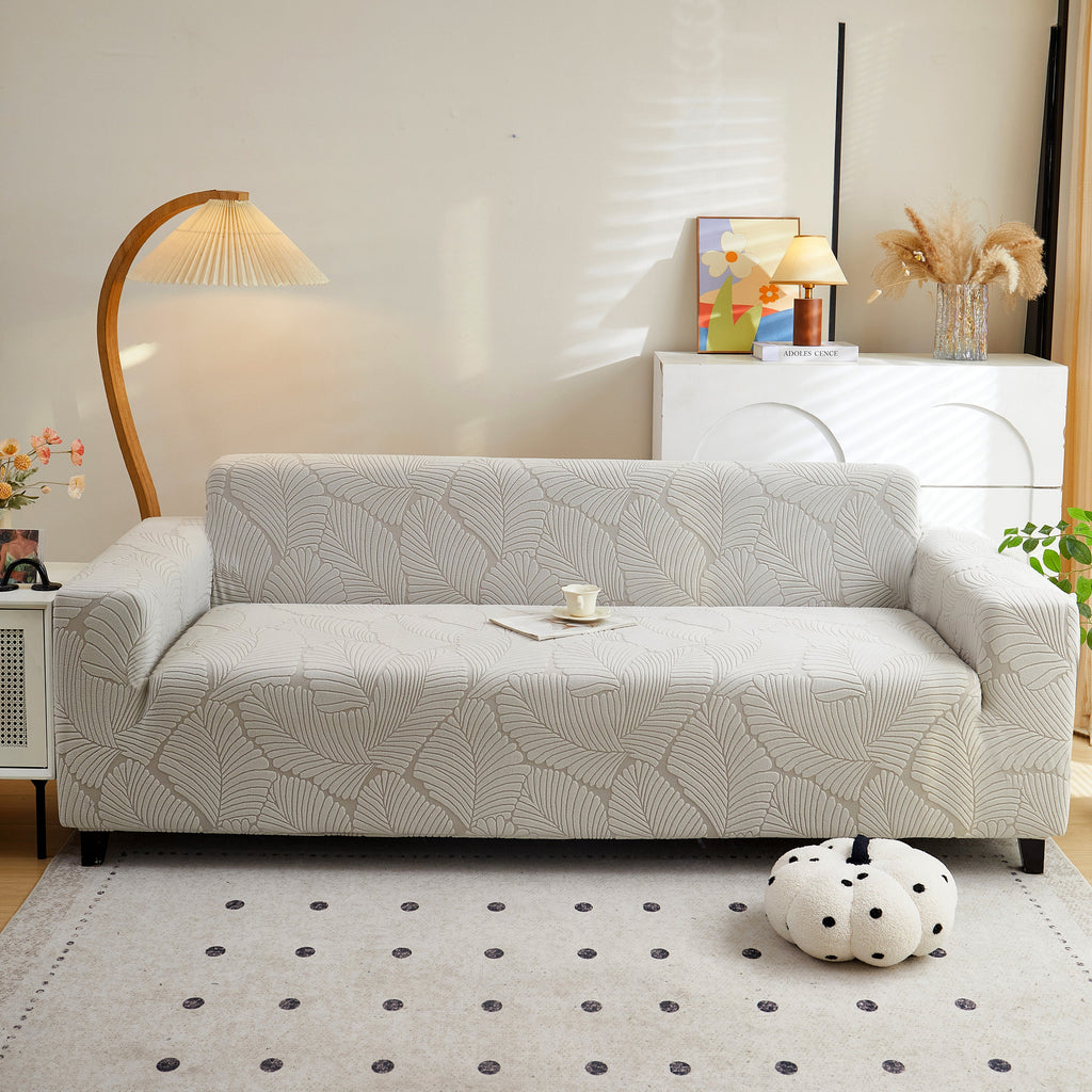 Jacquard Leaf Stretch Sofa Protector Cover Soft Washable Spandex Couch Slipcover