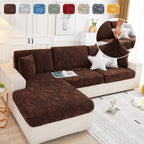 Starry Sky Jacquard Fleece Stretchable Non-Slip Cushion Covers Furniture Covers for L-Shaped Couch